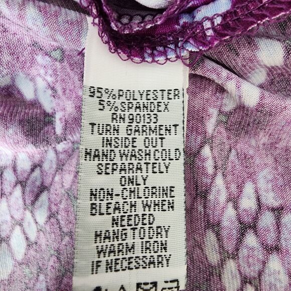 Bob Mackie Wearable Art Dress Size 2XP Petite Reptile Print Maxi Dress Purple - Picture 8 of 9